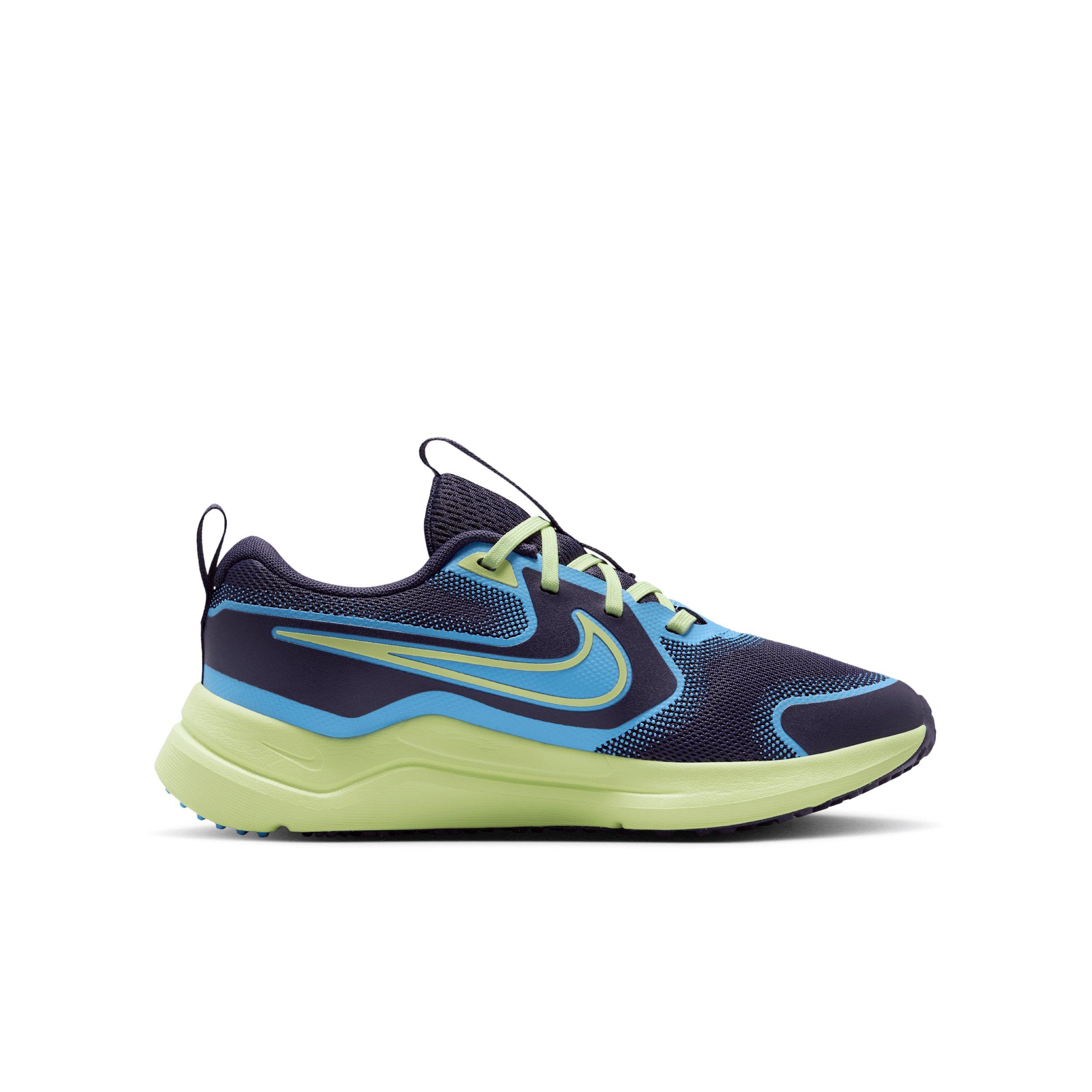 Nike Cosmic Runner "Dark Raisin/Light Liquid Lime/White/Blue" Grade School Girls' Running Shoe - DK RAISIN/LT LIME/WHITE/BLUE